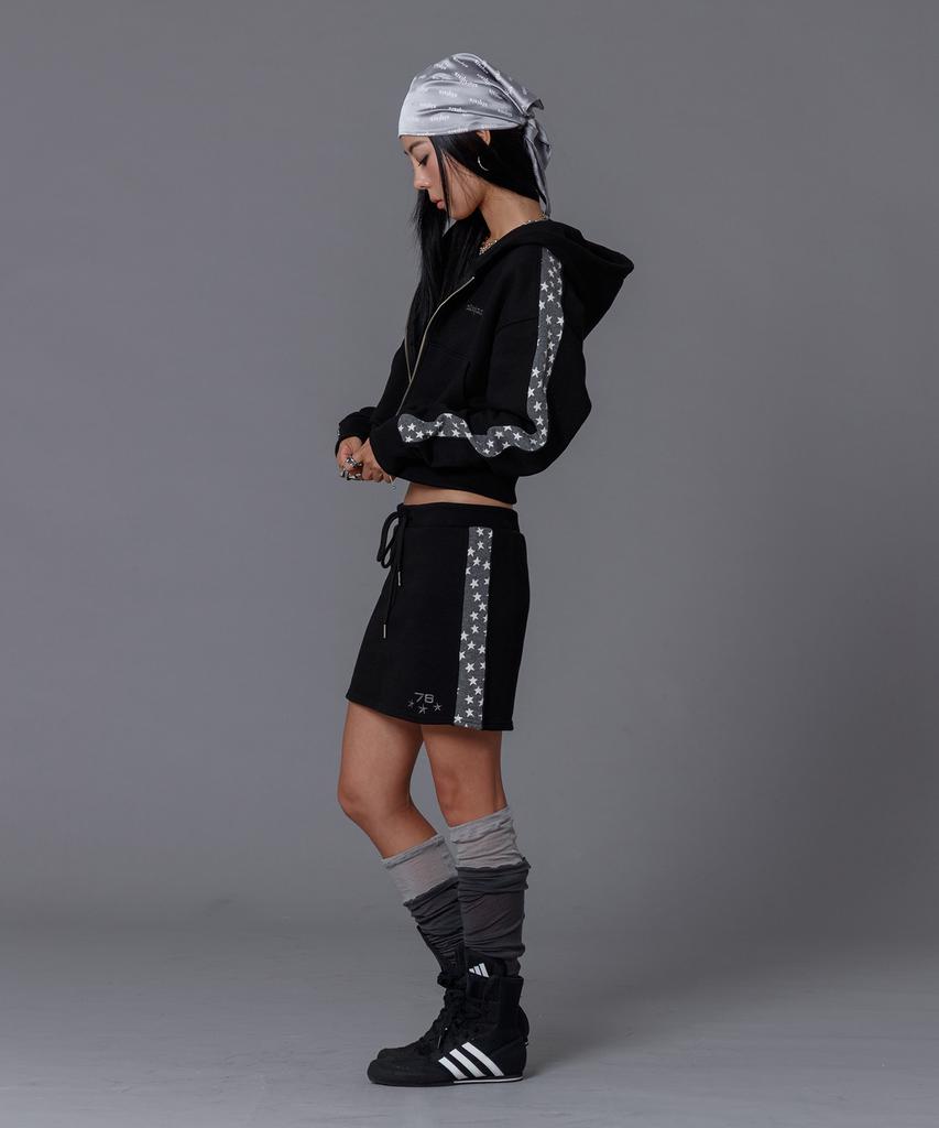 Seullisiseu Star Line Sweat Skirt (Black)