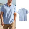 Men's Short-sleeved Linen Loose Casual Lapel POLO Shirt Men's T-shirt