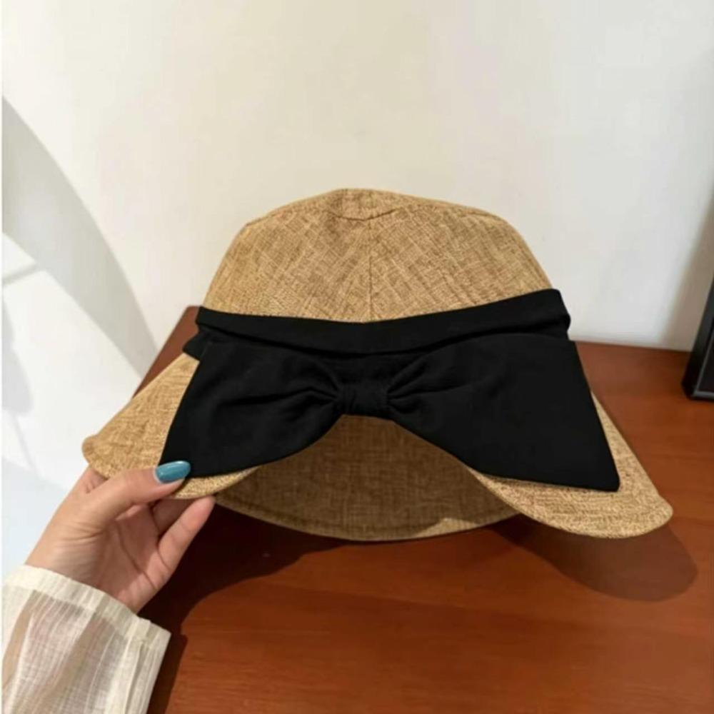 Breathable Fisherman Sun Hat Pleated Webbing Uv Protection Equestrian Hat Sun‑Shading Foldable Linen Sun Hat Summer Outdoor
