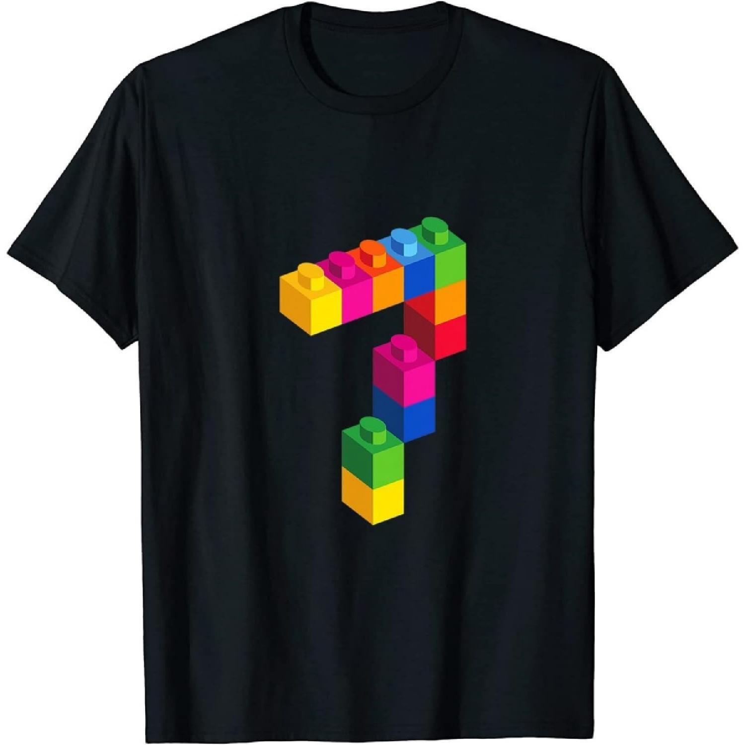 Kids 7 Year Old Building Blocks Birthday T Shirt Bricks 7th Gift T-Shirt Sweatshirt Hoodie for Boy Girl Kids 1 S