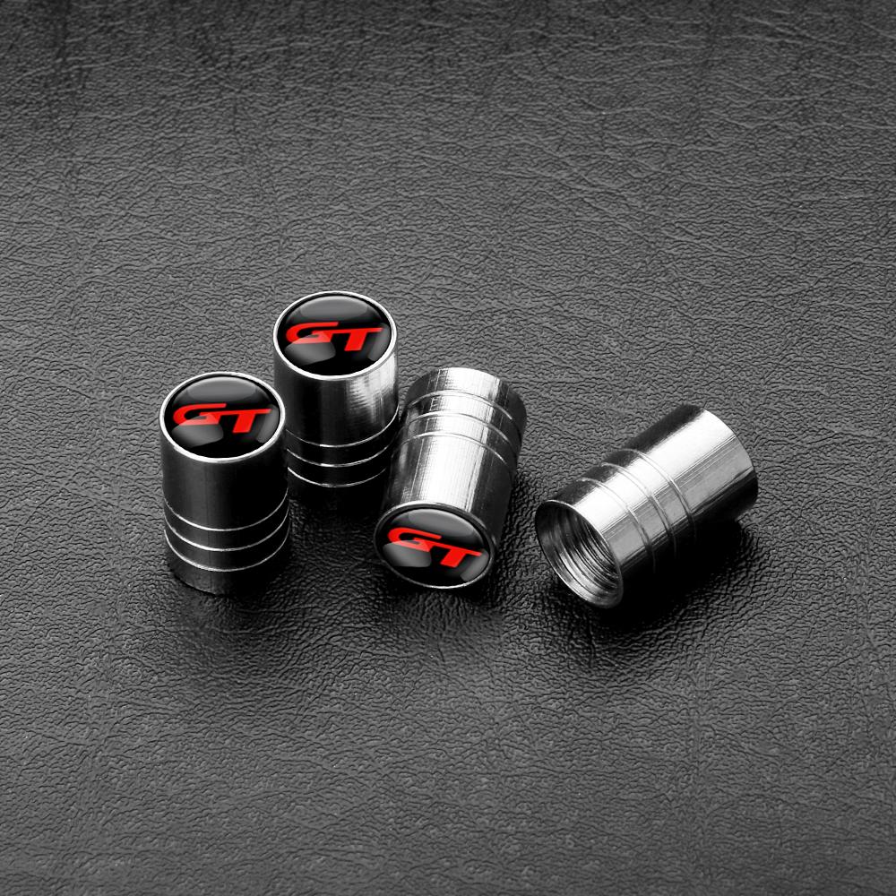 4pcs GT Badges Car Styling Wheel Tire Valve Stem Cap For BMW Mercedes Benz Ford Renault Kia Peugeot Volvo Honda Volkswagen Skoda
