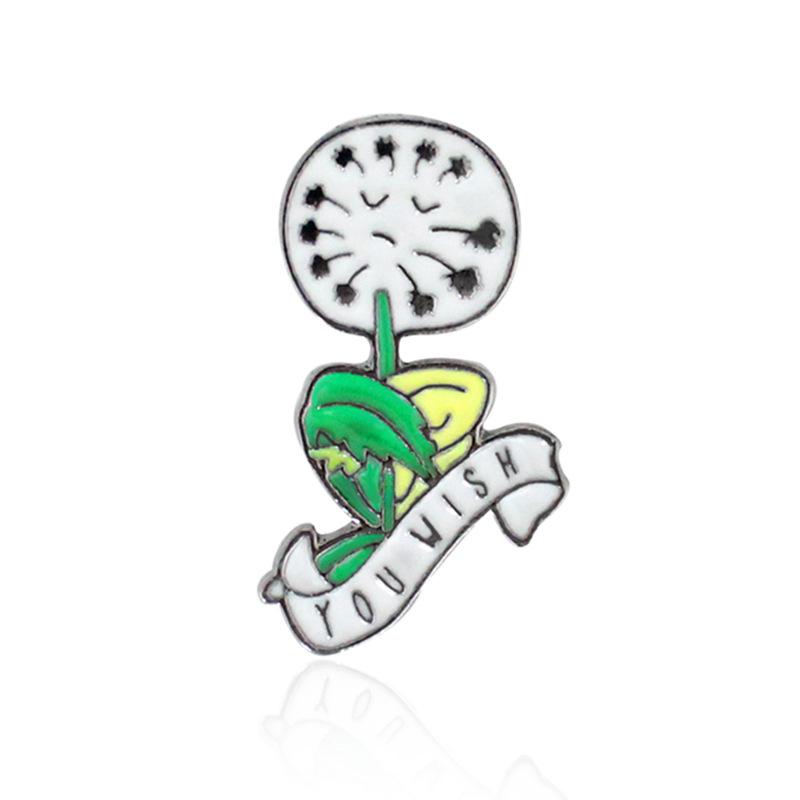 Trendy Cartoon Dandelion Smiley Face Enamel Pin - Cute Accessory Badge