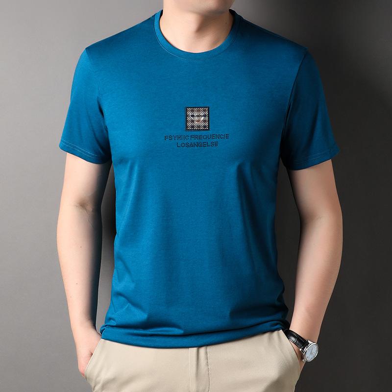 Short-Sleeved T-shirt Men's Cool Summer New Round Neck Casual Skin-Friendly Bottoming Shirt