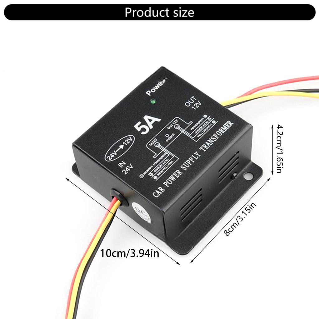 DC24V To 12V Converter 5A 100W Step Down Converter Voltage Reducer Waterproof Transform for Car Truck