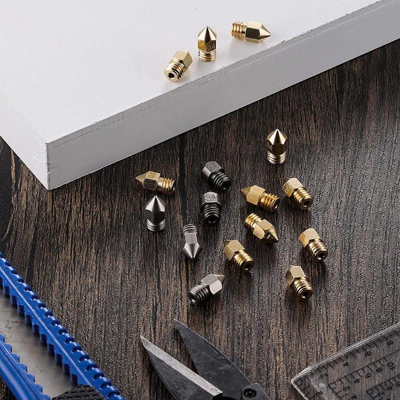 Mk8 Nozzles 3D Printer Extruder Nozzles Hardened Steel Stainless Steel Brass Nozzle for MK8 Makerbot Ender