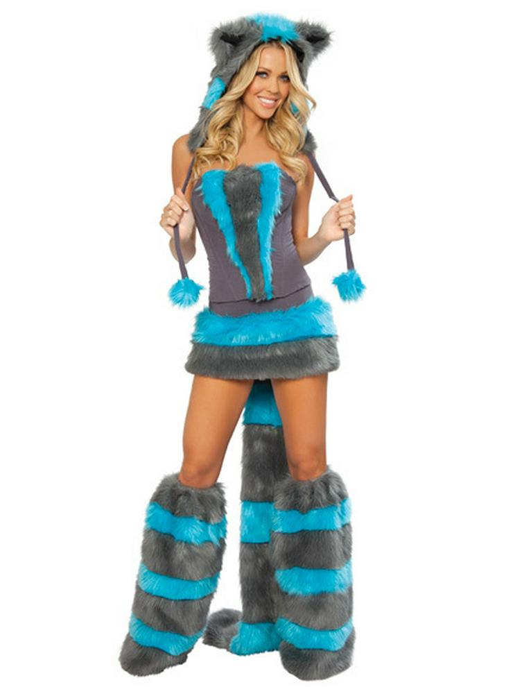 Cosplay Leopard Print Costume with Big Tail, Catwoman Role Play Outfit, Animal Theme for Halloween Party.