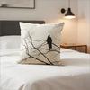 Funda de Almohada Minimalista de Cuervo Estampado de Silueta de Árbol Negro Funda de Cojín Decoración del Hogar Japandi Wabi Sabi Regalo