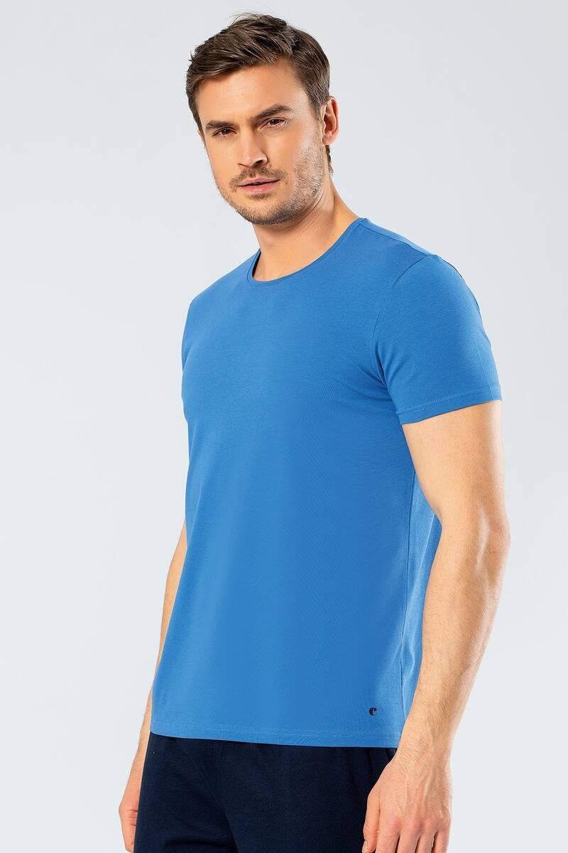 

Cacharel Men s Crew Neck Lycra T-shirt Blue