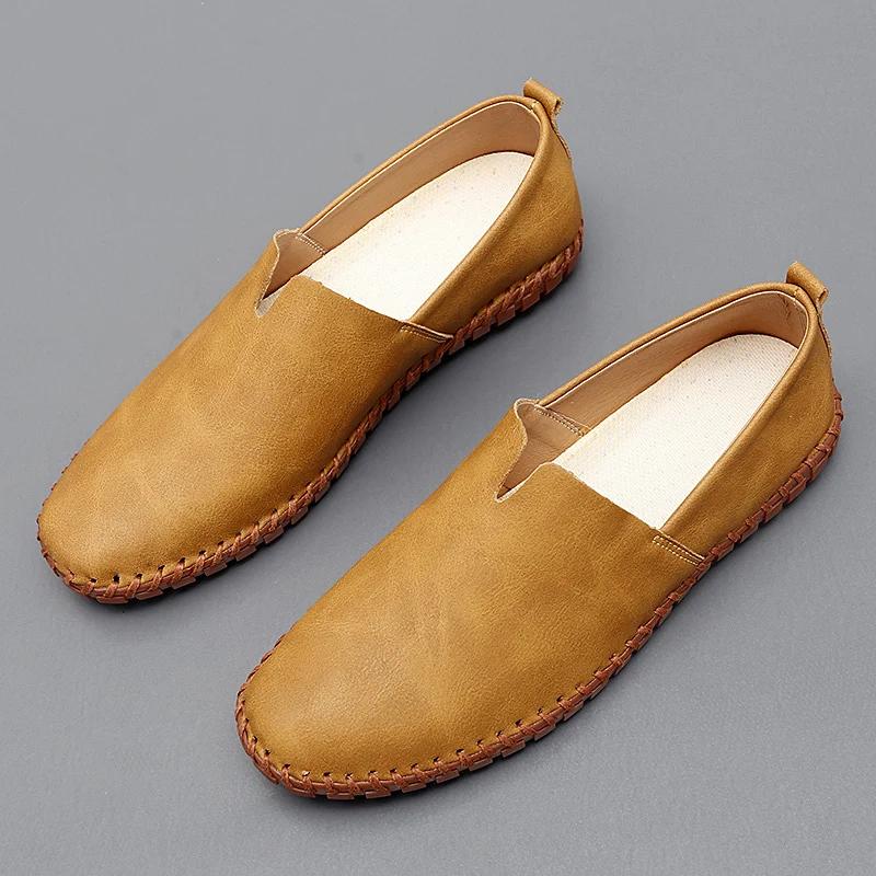 Fashion Outdoor Casual Shoes Handmade Moccasins Leather Loafers Men Driving Shoes Size 39-48 Summer Sandals for Man Zapatos Para Hombre