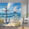 "Seaside Nautical Shower Curtain" - Coastal Bath Decor, Perfect for Those Who Love Ocean and Sailing-Inspired Designs"
