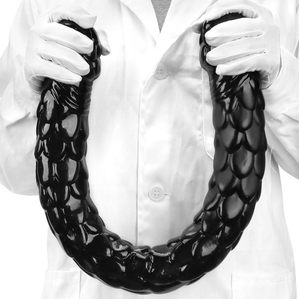Dildo cu două capete Super lung Plug anal simulat Masturbator lesbian Penis realist Jucărie sexuală Gay Fisting BDSM