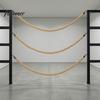 Rope with Metal Hooks 1/1.5/2M Natural Braided Jute Rope, Heavy Duty Woven Twine Barrier for Crafts, Queue Crowd Control