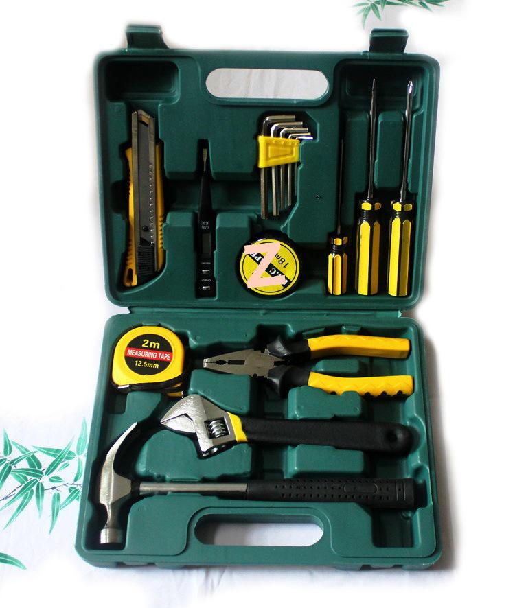 16-Piece Home and Car Repair Tool Set with Hammer & Wrench in Toolbox