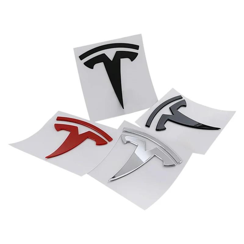 9x8.8cm ABS Car Trunk Badge Sticker for Tesla Model Y Auto Rear Tail Emblem Decal Exterior Decoration