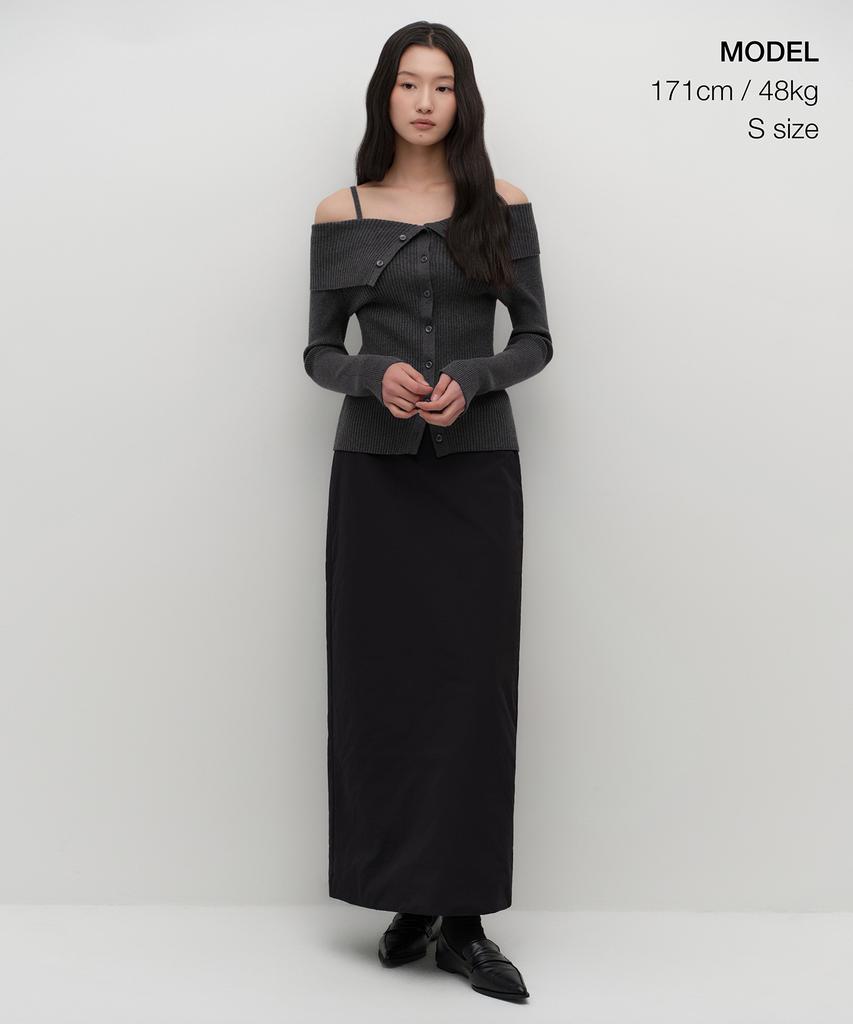 Musinsa Standard Woman Women'S Padded Maxi Skirt [Black]