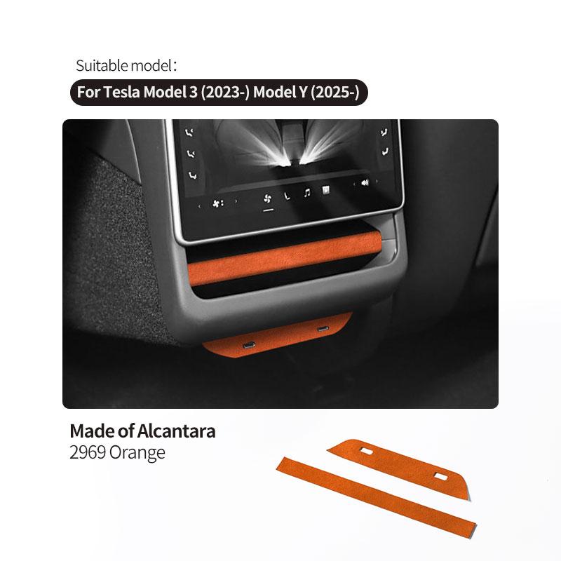 

Top Suede For Tesla Model Y Juniper / Model 3 Highland Rear Air Vent Outlet Protection Trim Sticker Car Interior Accessories