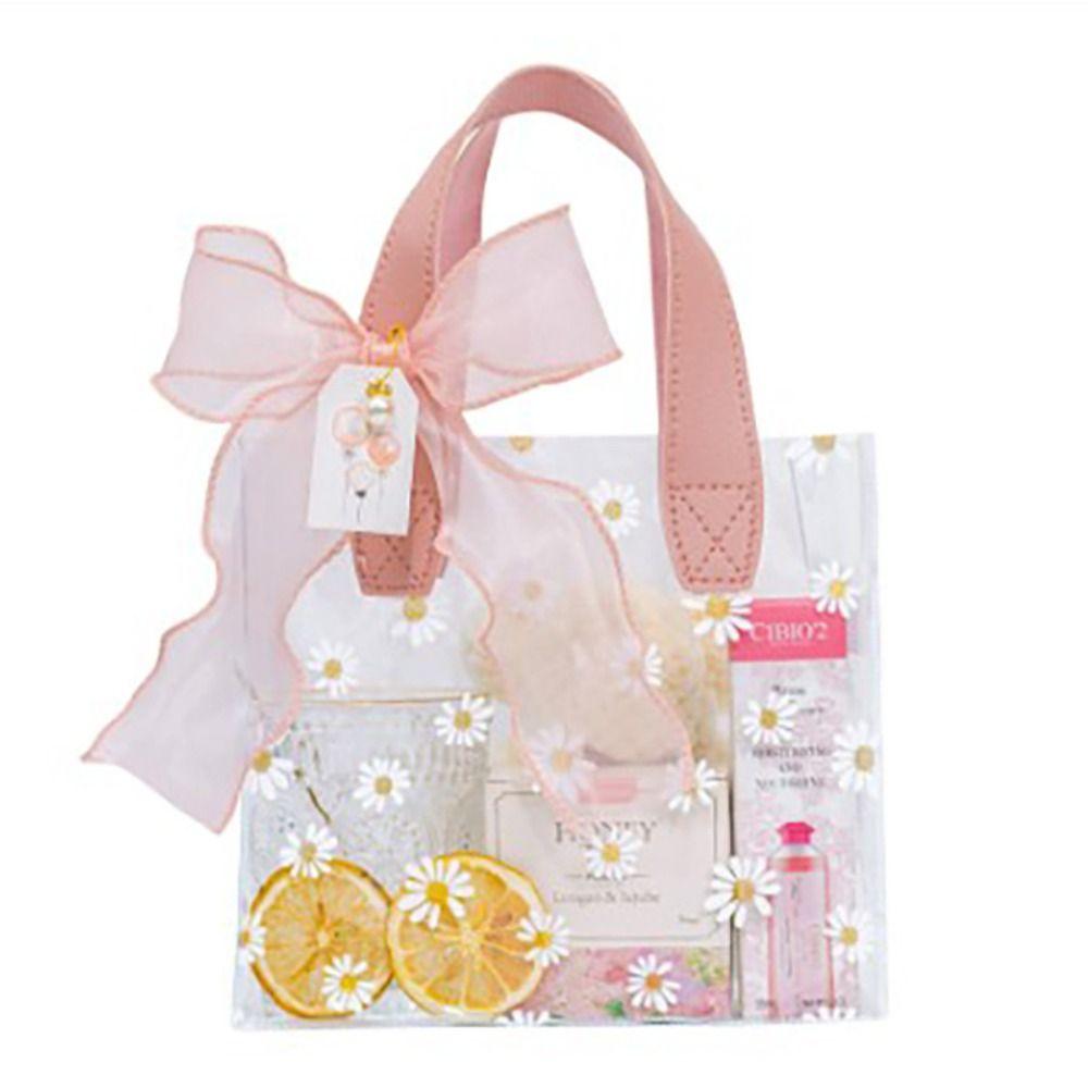 Wedding Favors Gift Tote Bags PVC Daisy Packaging Bag Transparent Daisy Gift Bag  Party Supplies