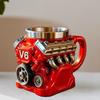 Retro Engine Coffee Mug Resin Mechanical Coffee Cup Collectible 3D Steampunk Beverage Mug for Car Enthusiasts