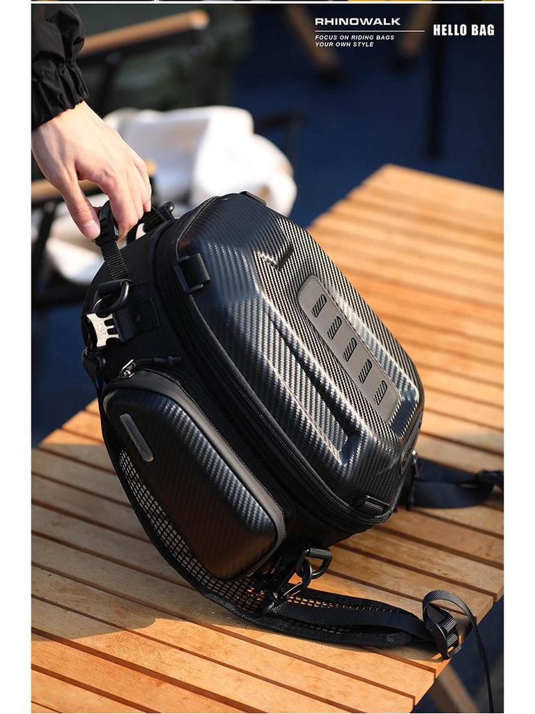 Rhinowalk Motorcycle Gear: Hard Shell Rear Seat Tail Bag & Backpack
