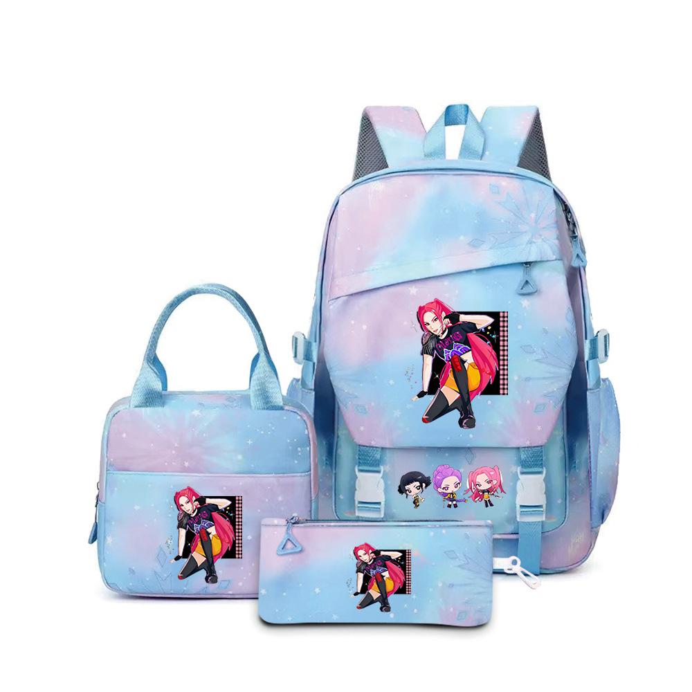 Witch Hunters Three-Piece Backpack Kpop Demon Unters Printed Backpack Lunch Bag