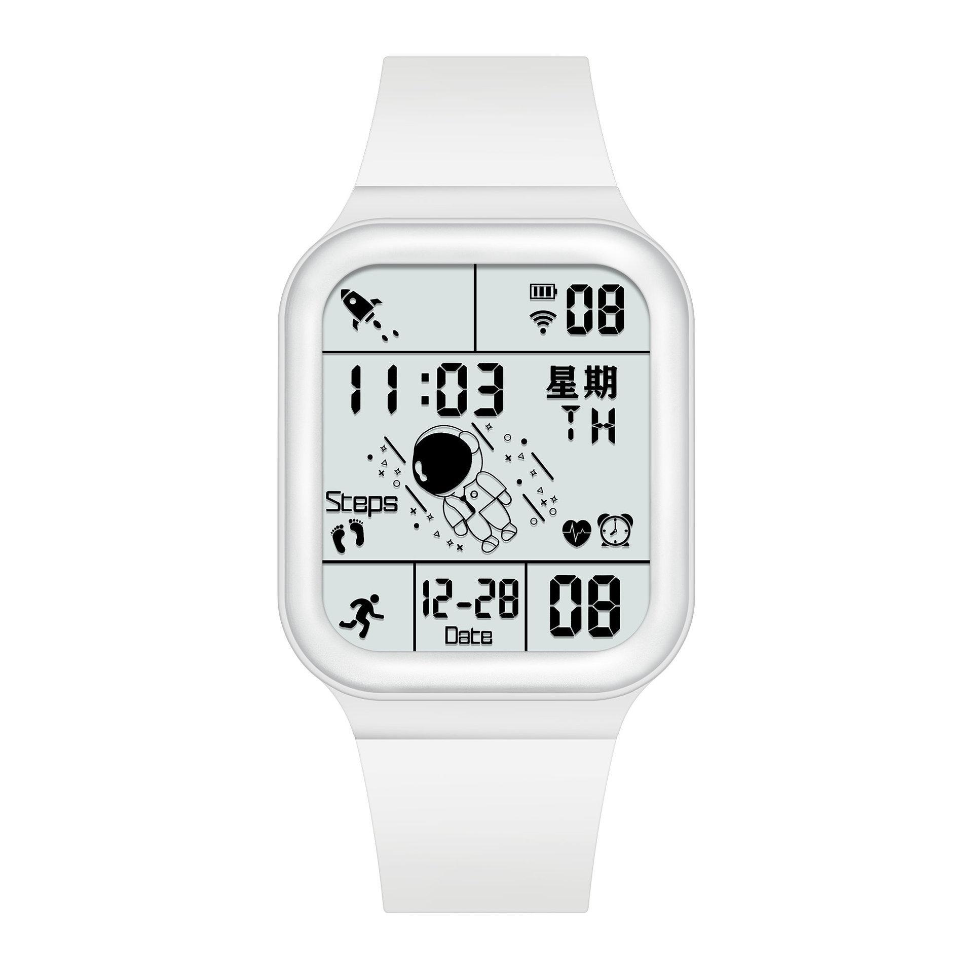 Astronaut Black Technology Electronic Watch Boys And Girls Middle School Students Trend Junior High School Primary School Students Children