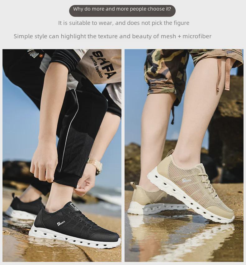 Men's 2021 Summer Casual Mesh Sports Shoes - Breathable, Outdoor, and Driving-Ready.