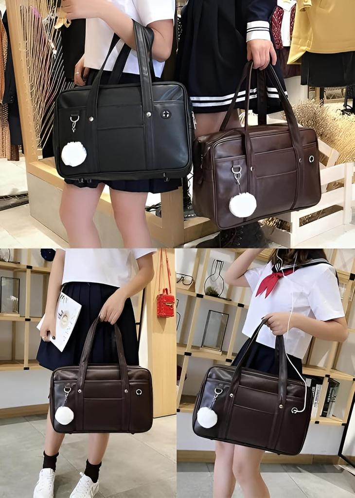 School Synthetic Bosdon A4 Student Large High Junior High Japanese Anime Cosplay Shoulder Everyday Use [Kawoly] Bag, Leather, Black, Student, JK,