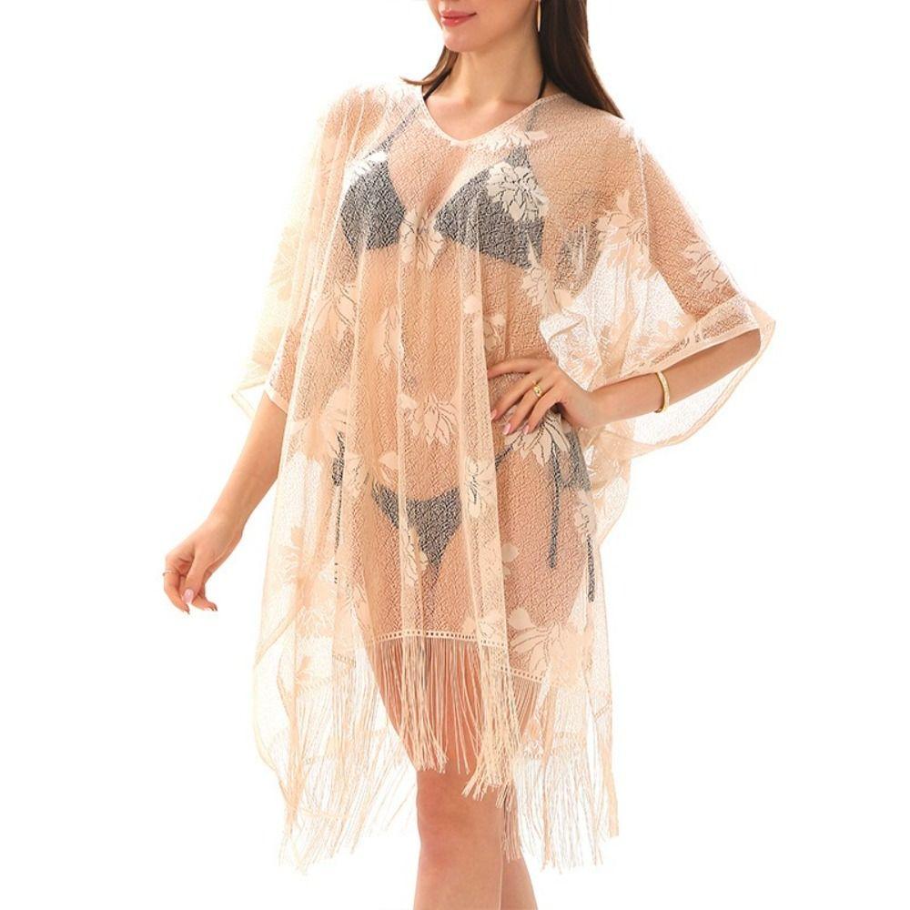 Hollow Out Beach Cover Up Lace Mesh Bikini Cover Up Fashion Swimsuit Cover Up For Women