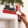 Indoor Holiday Door Sign Christmas Wooden Corner Decor, Festive Gnome/Gingerbread House/Letter Frame Sign, No Unique Gift Idea Drill Topper