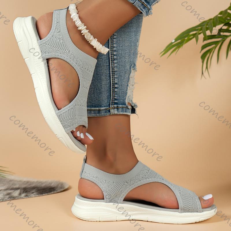 Comemore Women Summer Shoes New Mesh Fish Platform Sandals Women's Open Toe Wedge Sandals Ladies Light Casual Sandales Shoes
