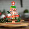 Wooden Christmas Tree Desktop Ornament Santa Claus Merry Christmas Sign Plaque Xmas Decor for Home New Years Noel Gift
