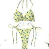 New Style Printed Fresh and Stylish Tie-Neck Sexy and Fashionable Women's Two-Piece Bikini Swimsuit