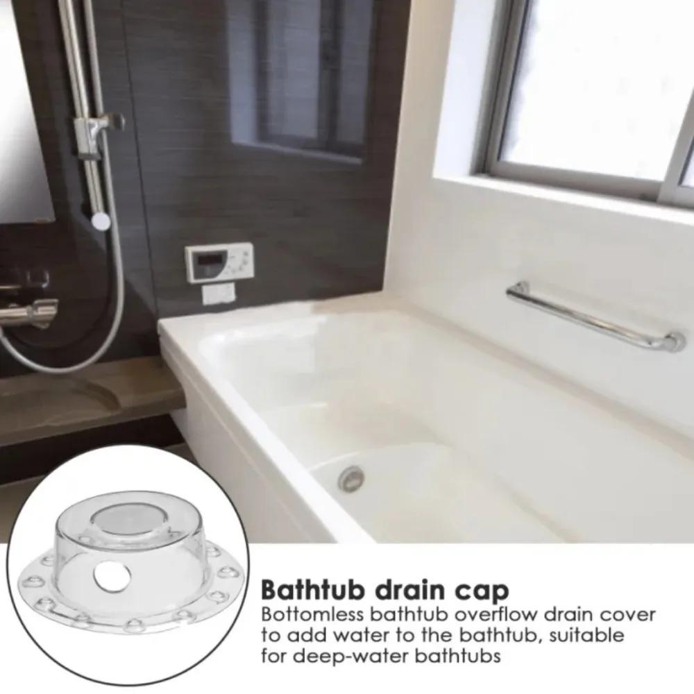 PVC Bath Overflow Drain Cover Anti-overflow Bathtub Tray Stopper Add Extra Inches Water for Tub Warmer Bathroom Accessories