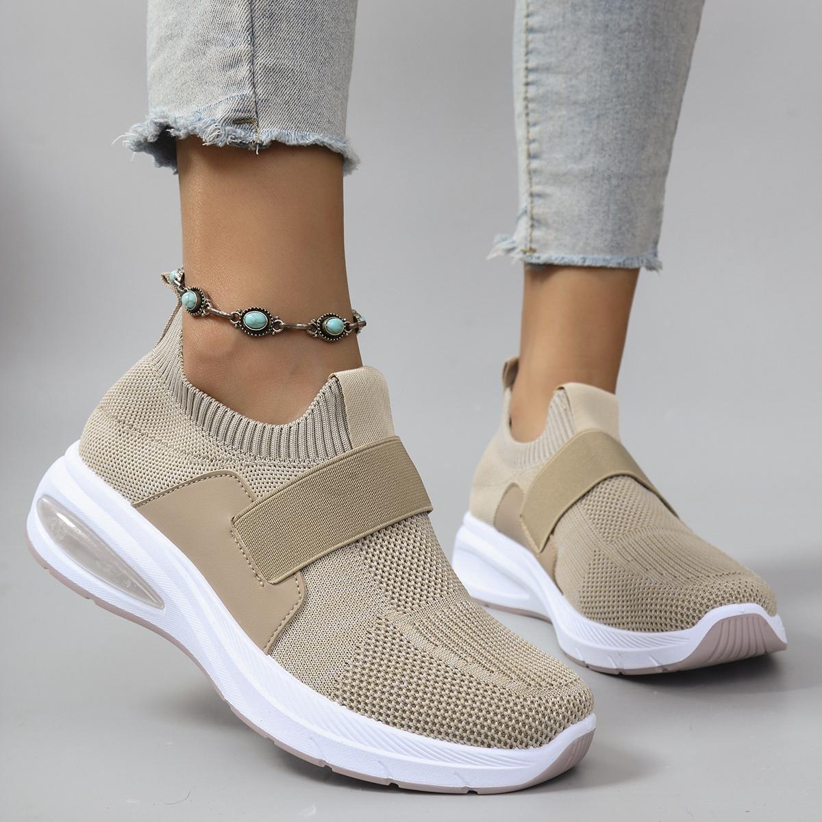 

Весна и Осень Новый Продукт Женские Удобные Однотонные Дышащие Универсальные Ленивые Обувь на Один Шаг Повседневная 37 хаки