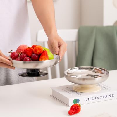 Nordic Ins Style Stainless Steel High-Footed Fruit Plate Desktop Small Snacks Nuts Storage Tray Fruit Plate