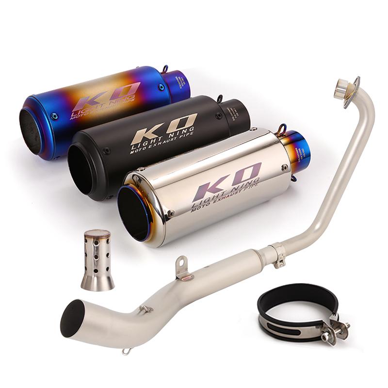 For Zontes ZT125 U1 ZT125 G1 2021 - 2025 Motorcycle Exhaust System Front Link Pipe 51mm Muffler Tail Tips With DB Killer Slip On