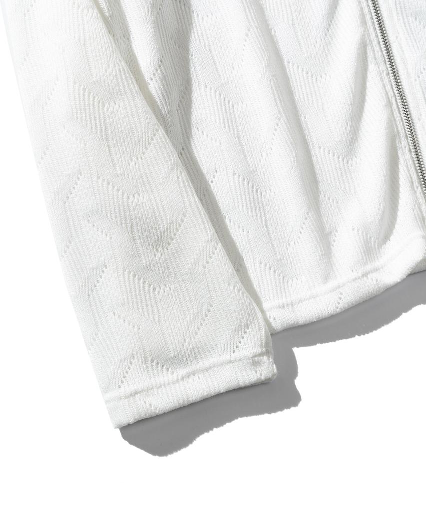 Vastic Comb Pattern Knit Zip-Up_Ivory