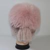 Winter Knitted Real Fox Fur Hat With Tail Women Warm Soft Real Rex Rabbit Fur Hats Natural Luxury Quality Genuine Fur Caps