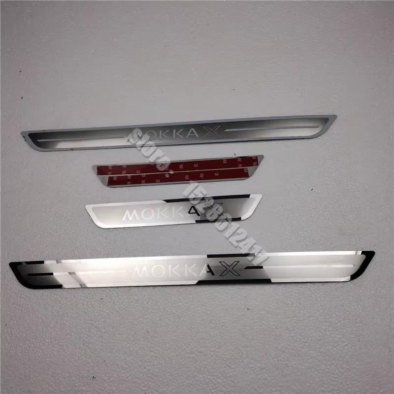 Für Vauxhall Opel Mokka X 2013-2019 2020 Auto Zubehör Türschwellen Schmutzfänger Schwellen Schutz Auto Aufkleber Willkommen Pedale