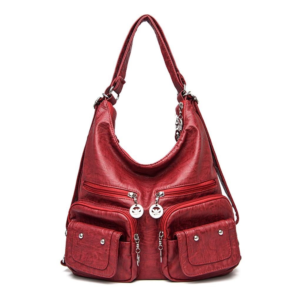 

Fashion New Women Tote Bag Luxury Brand Designer Shoulder Bags for Women 2026 High Quality Soft Leather Handbag Large Casual Bag красный