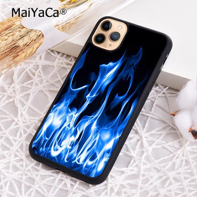Red Blue Neon Flames Fire Phone Case For iPhone 17 Air 16 Pro Max 15 14 Plus 12 13 Shell Cover Coque