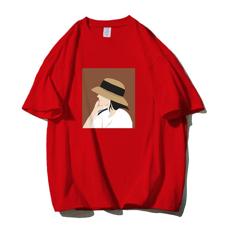 Shellsuning Summer 100% Cotton Soft Printed T-shirts Women 2023 New Fashion Simple O-neck Basic Harajuku Tees Casual Girl Top Female All-match Tops