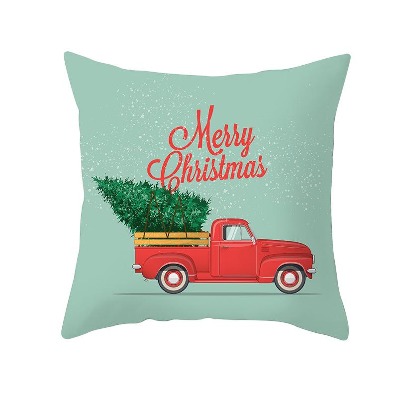 

Cartoon Car Print Peach Skin Pillow Cover Christmas New Pillow Cover Wish Home Cushion Cover 45 * 45Cm (without pillow core)