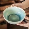 Retro Style Tableware Ceramic Bowl Kiln-Changed Glaze Salad Bowl Household Dish Bowl Round Ramen Bowl Large Rice Bowl