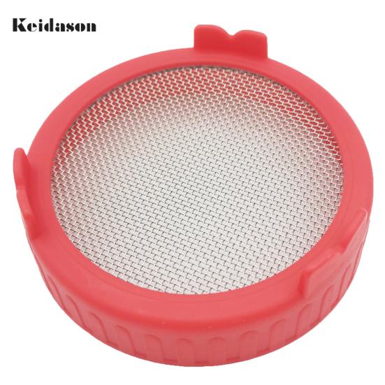 Durable Fine Holes Bright Color Sprout Lid Mason Jar Plastic with Stainless Steel Screen for Household