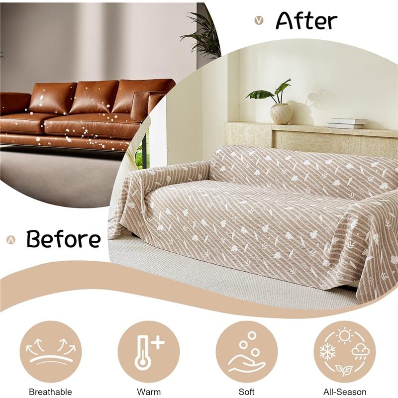 Extra Large Wide Three Layer Air Fiber Blanket Sofa Cover Universal For All Seasons Machine Washable Sofa Slipcover Sofa Protector