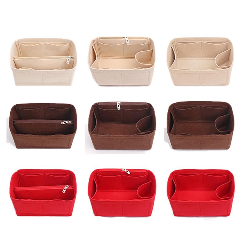 25 30 35 Filtstoff Innleggspose Organizer Sminke Håndveske Organizer Reise Innvendig Lommebok Bærbare Kosmetikkvesker