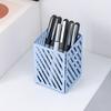 Pen Holder Nordic Style Electroplated Matte Finish Large Capacity Desk Organizer with Rubber Base Office Accessories
