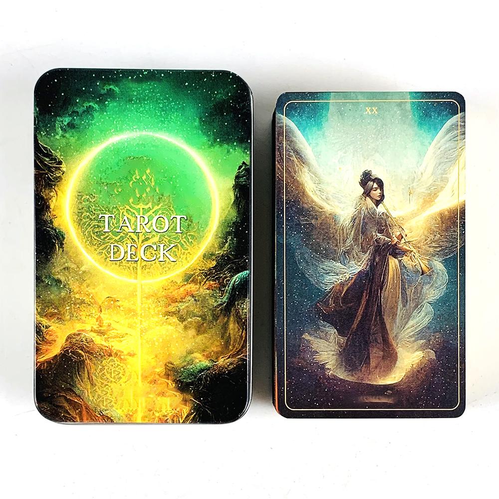 High-Quality Tarot Cards Tin Box Packing Tarot Deck Gilded Edge With Paper Guidebook,Fate Divination Party Game Cards