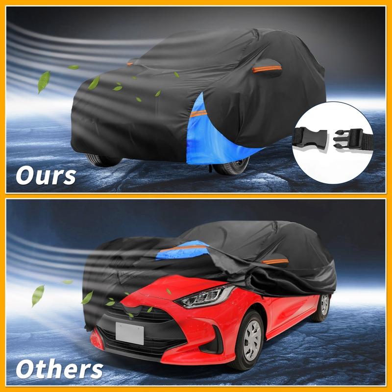 Motoforti All-Weather Waterproof Car Cover - UV-Resistant Outdoor Full Exterior Protection for Toyota Yaris 210D-PU